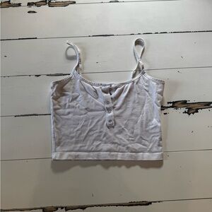 White Cropped Tank